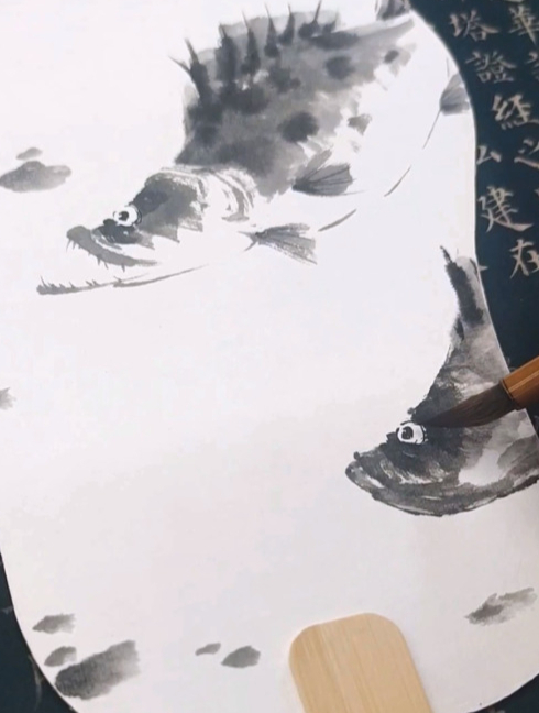 扇面鳜鱼图,富贵有余