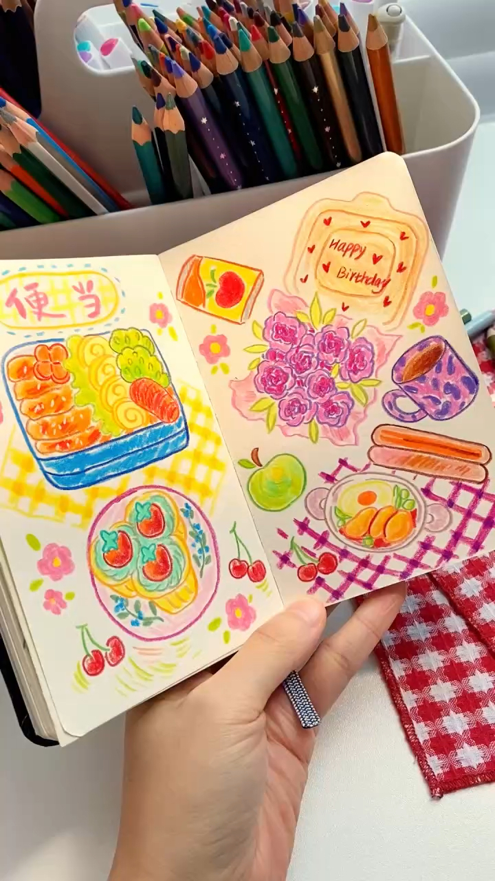 彩铅手绘各种美食简笔画教程