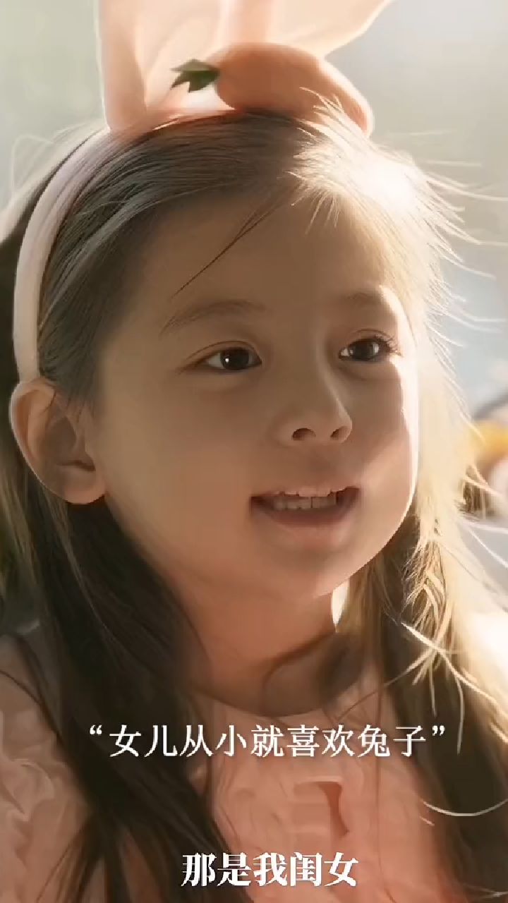 女儿喜欢兔子,他就买了一堆兔子玩偶,连蛋糕上都是兔子一家