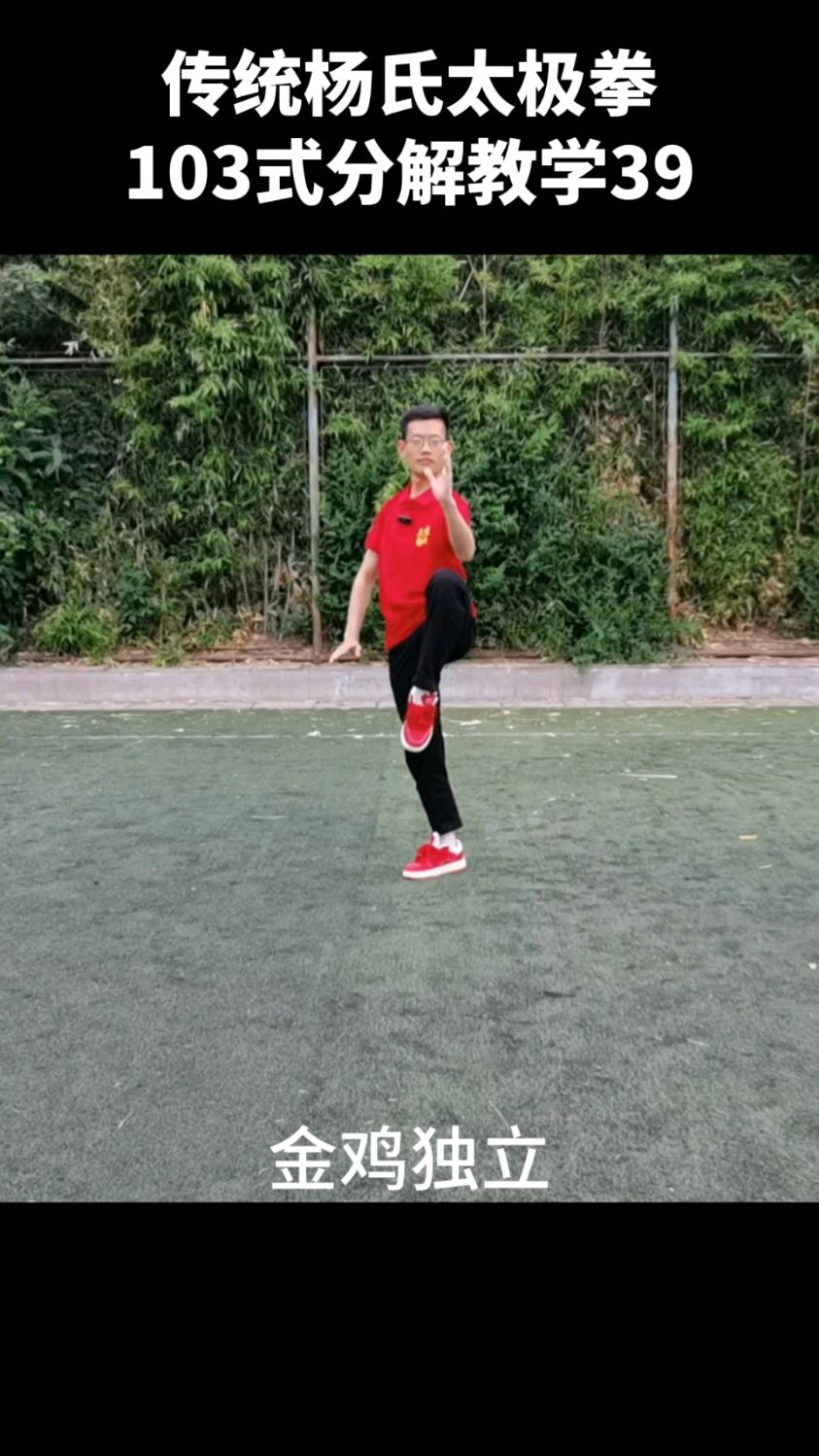 传统杨氏太极拳103式教学39–金鸡独立