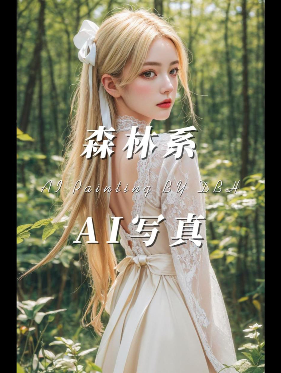 AI写真壁纸 精灵 森系少女 少女写真 金发 人间芭比