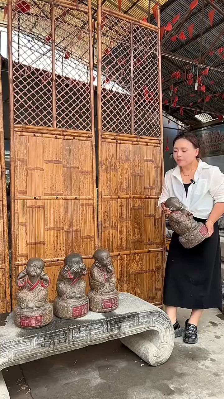 青石禅意沙弥小和尚
