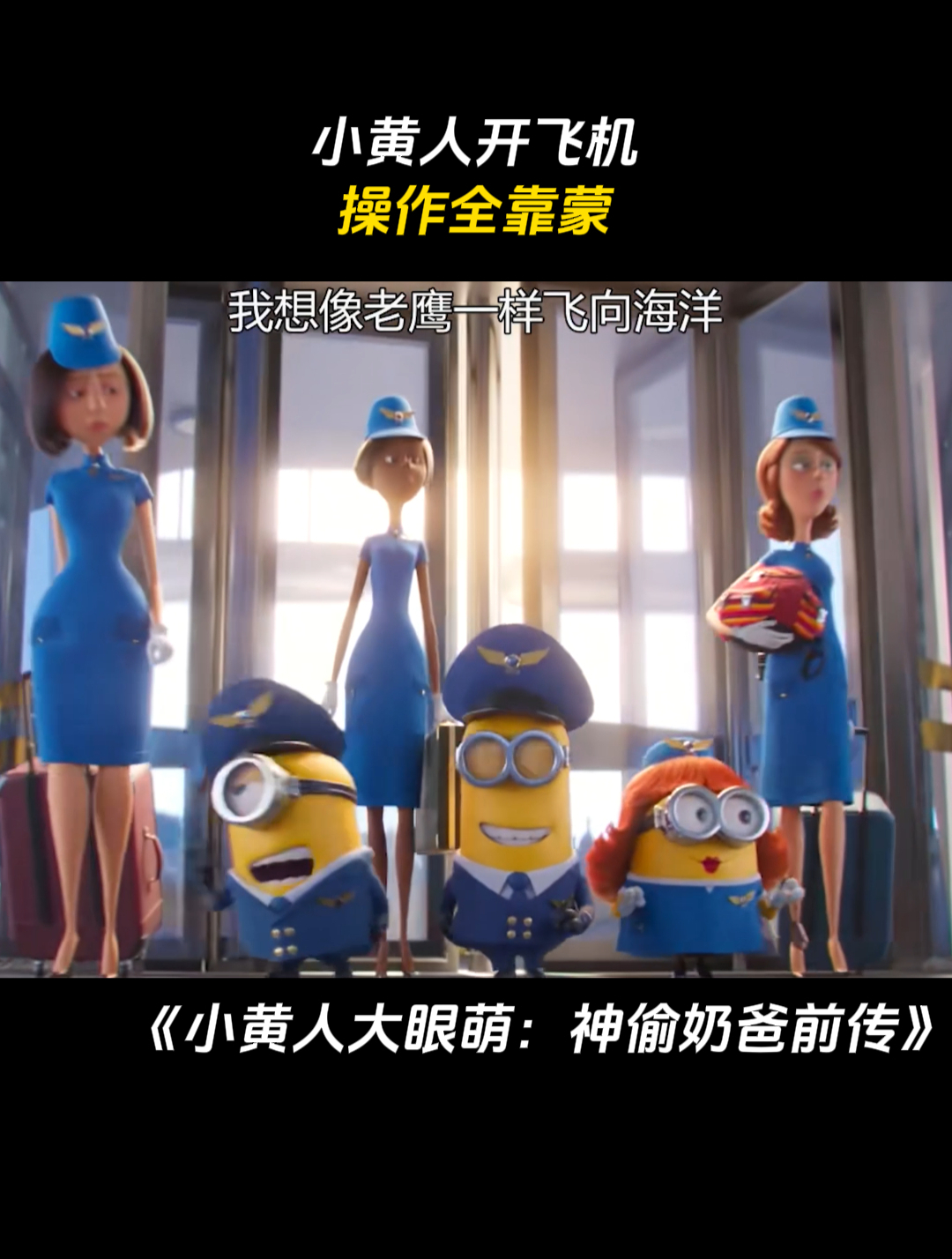 小黄人大眼萌2:小黄人开飞机,操作全靠蒙
