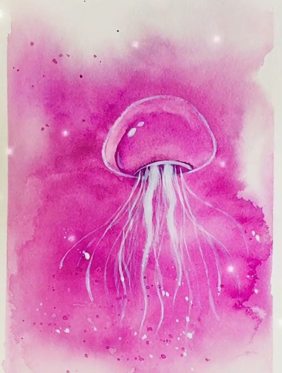 这样一幅梦幻水母,见者都有带来好运喔~