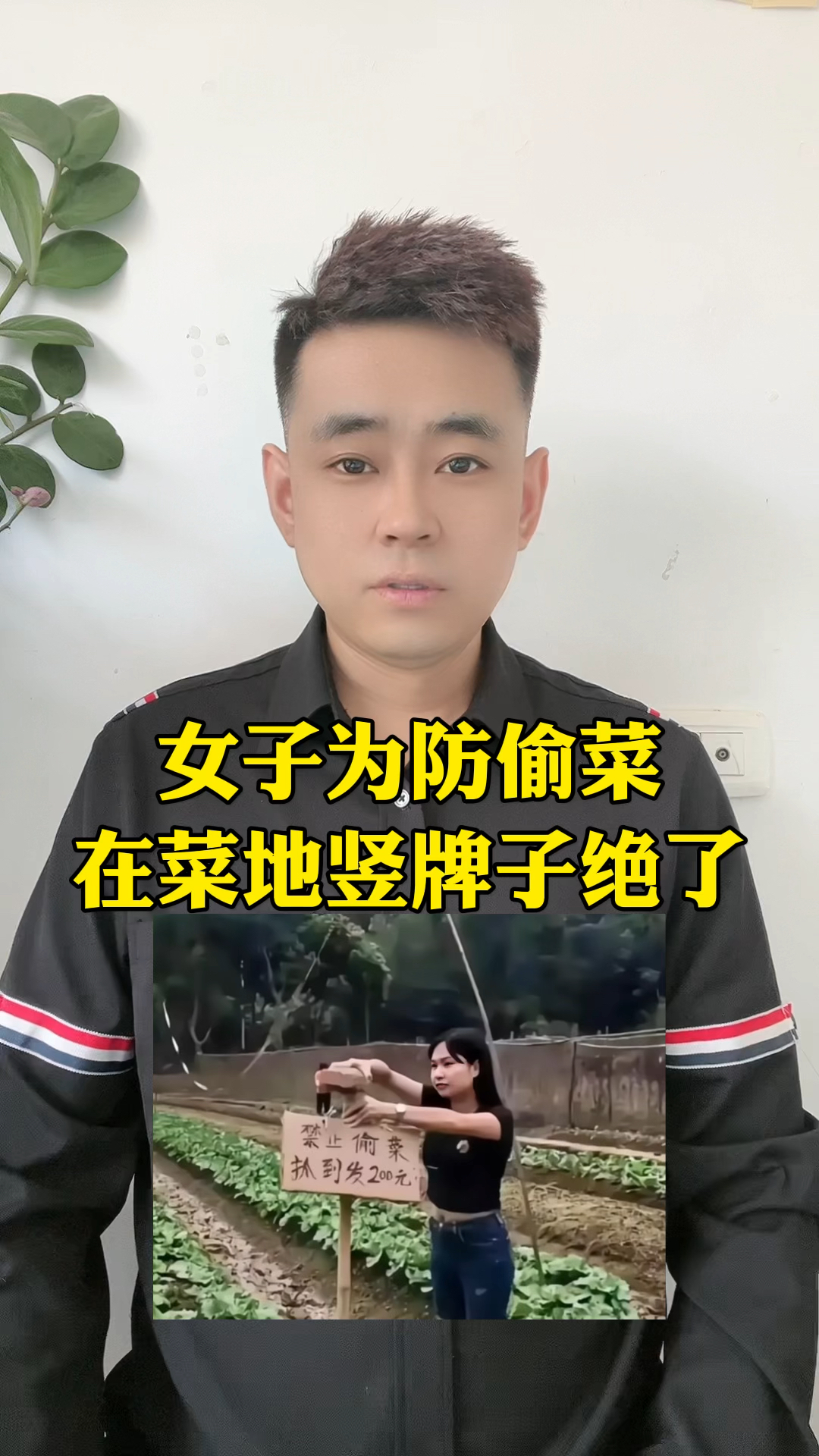 女子为防偷菜在菜地竖牌子绝了