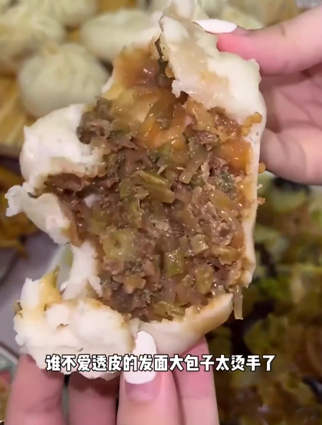 谁不爱透皮儿的发面大包子,土豆炖排骨,红烧肉土豆