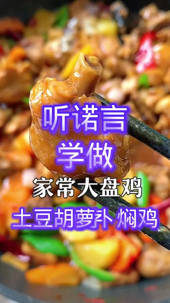 听诺言学做家常大盘鸡和土豆胡萝卜焖鸡