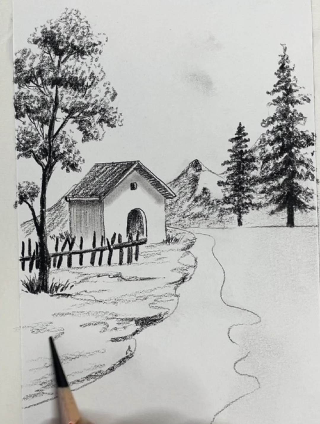 乡村小景简笔画