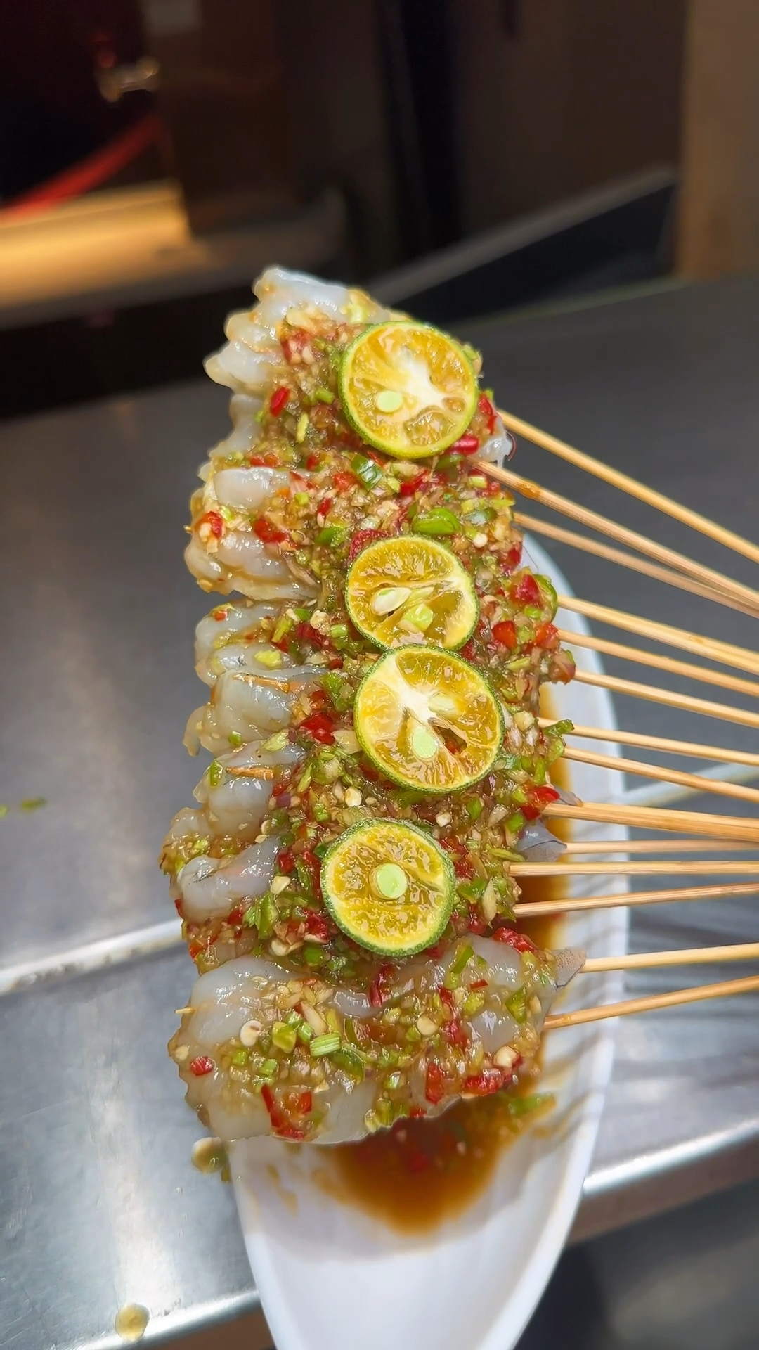 烧烤店夏季小凉串芥辣鲜虾