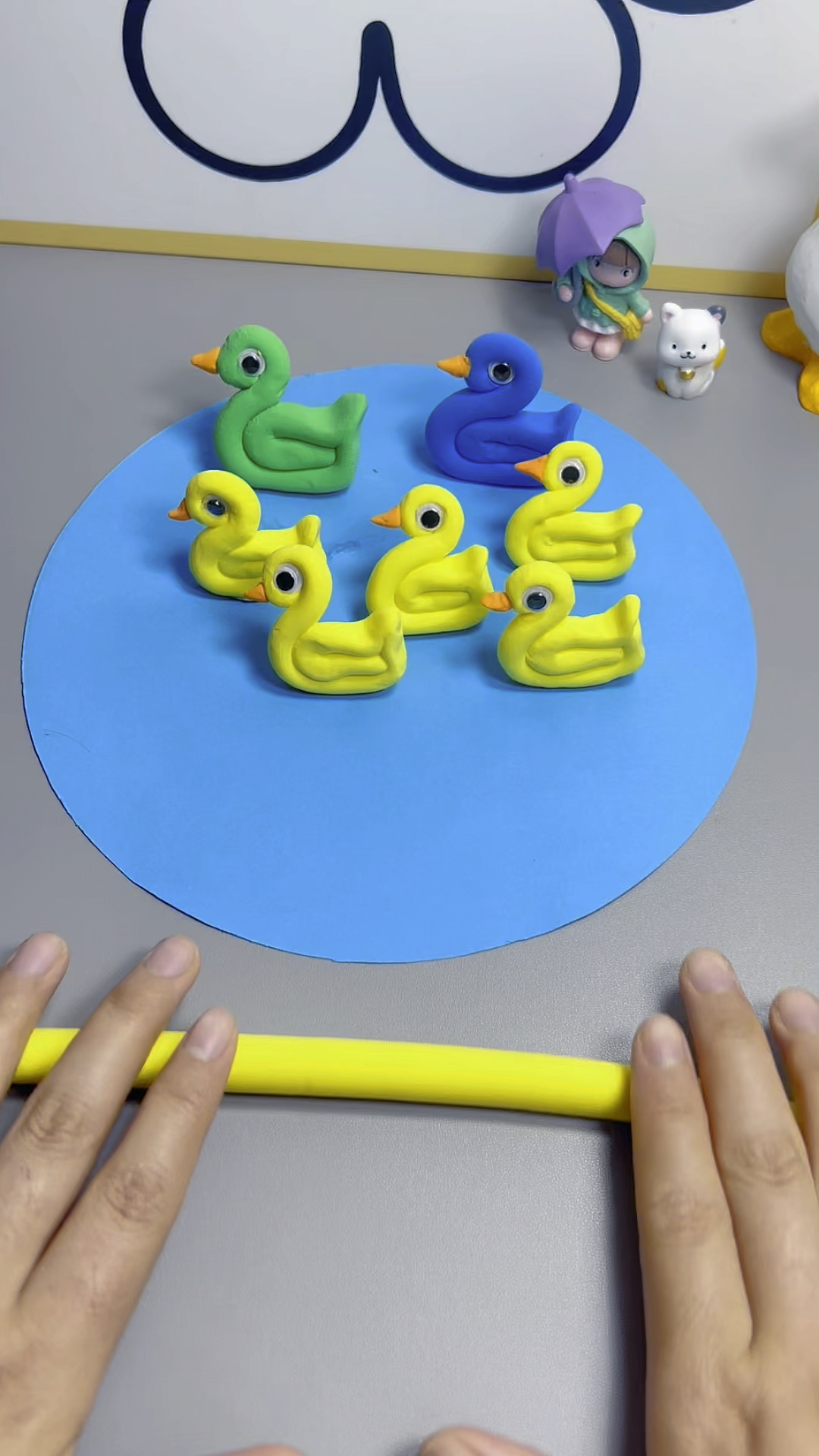 用粘土做几只可爱小鸭子吧 #粘土教程 #亲子手工 #幼儿手工