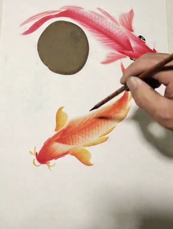 写意金鱼,纸上钓鱼终觉浅