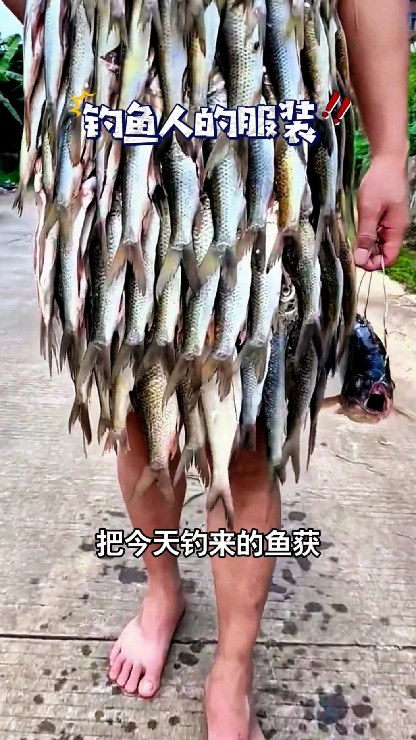 把今天钓来的鱼货做成了一条鱼尾连体衣#我的钓鱼日记
