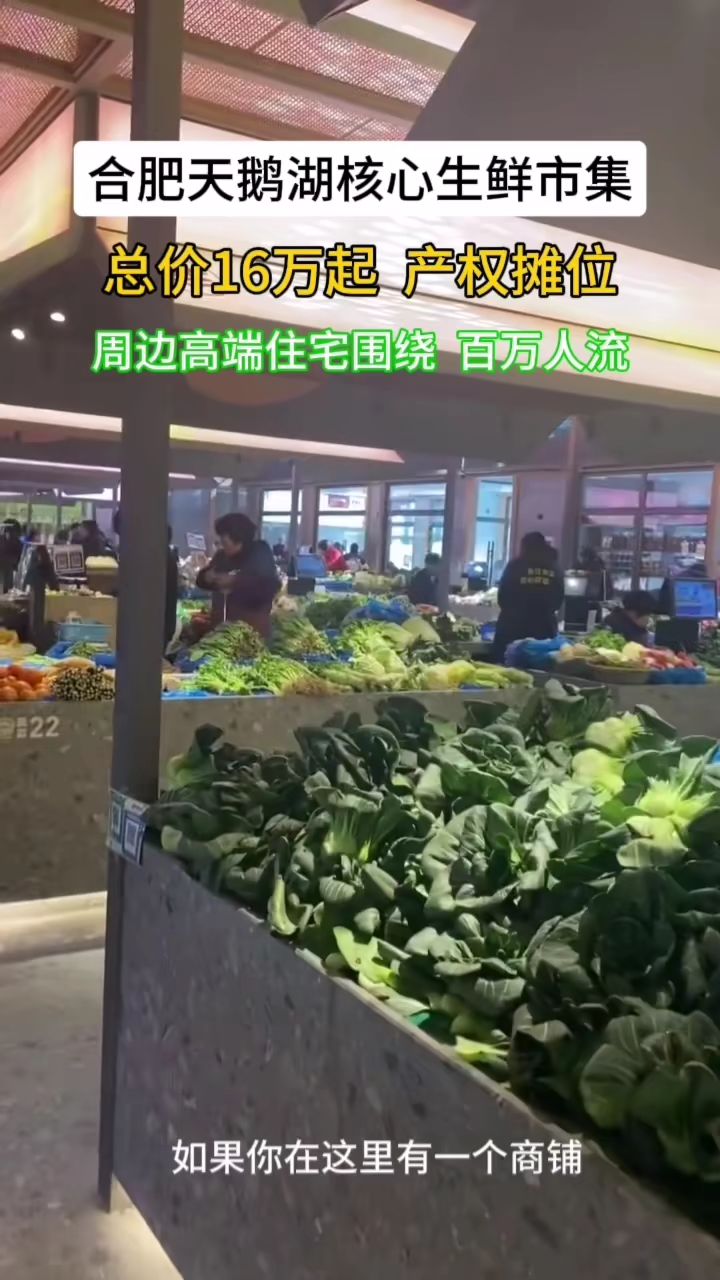 合肥天鹅湖新开了一家智慧农贸市场,环境优美,可自用可出租