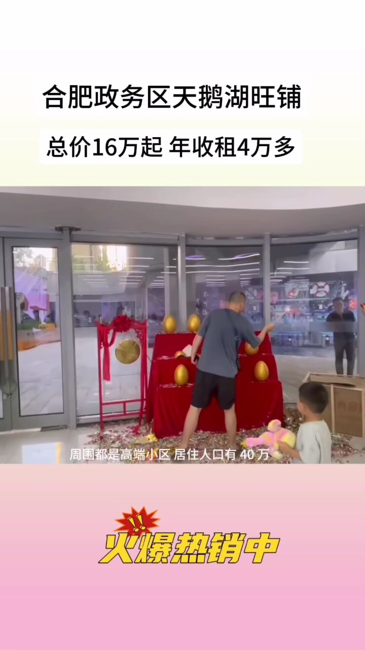 合肥政务区天鹅湖商铺,周围人流量大,环境优美