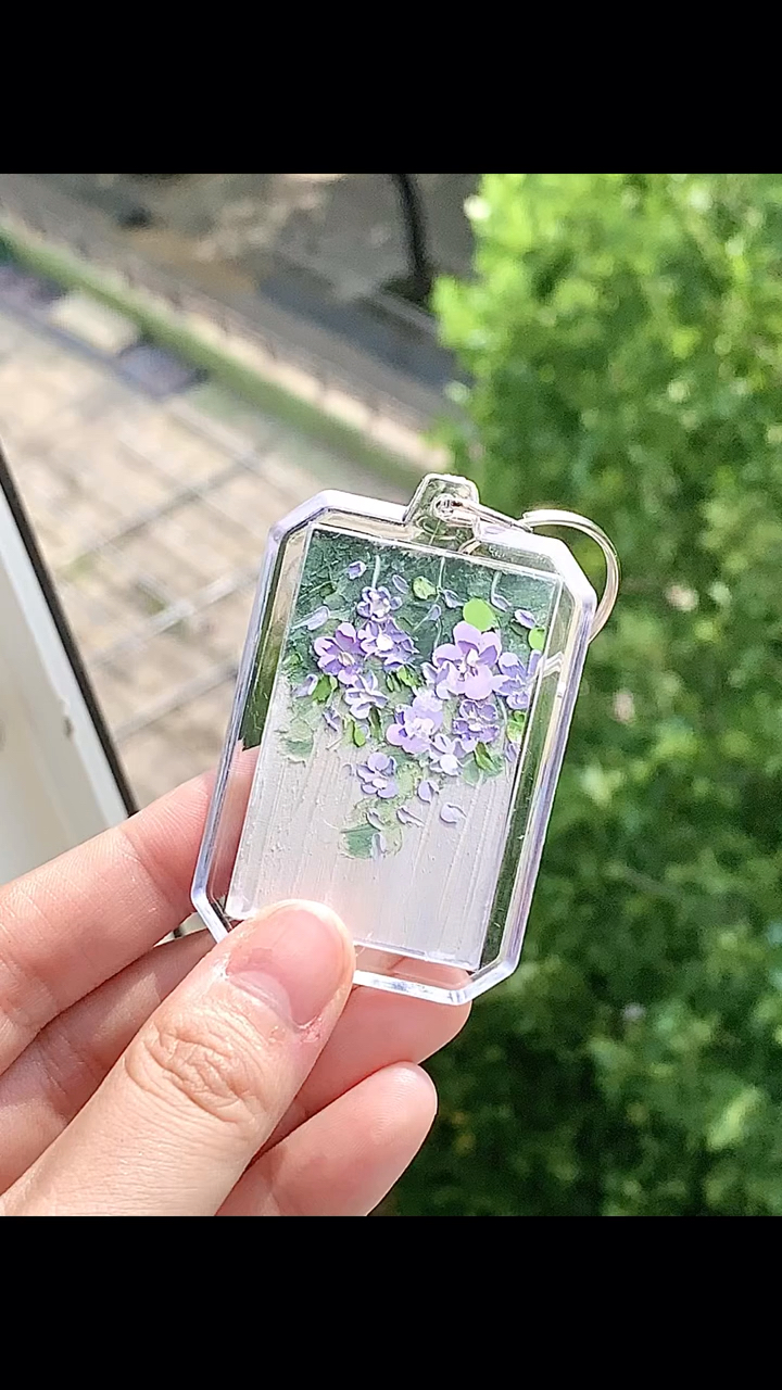 新中式花花钥匙扣·油画棒涂鸦教程
