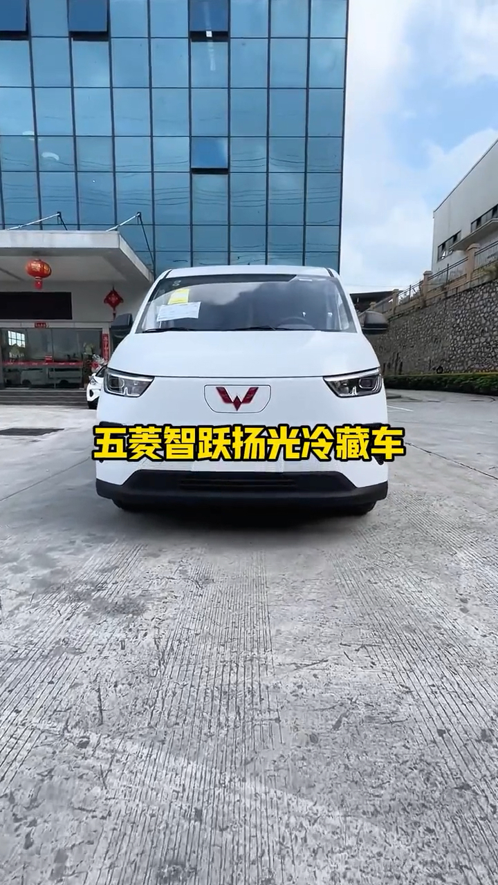 五菱智跃扬光纯电动面包冷藏车。