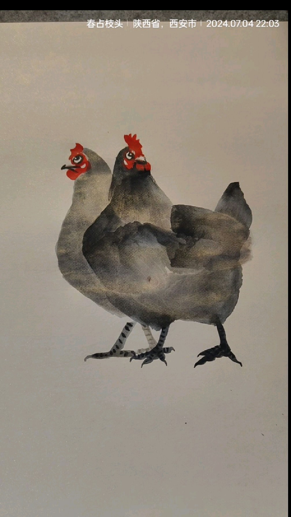 水墨画鸡,一看就会。