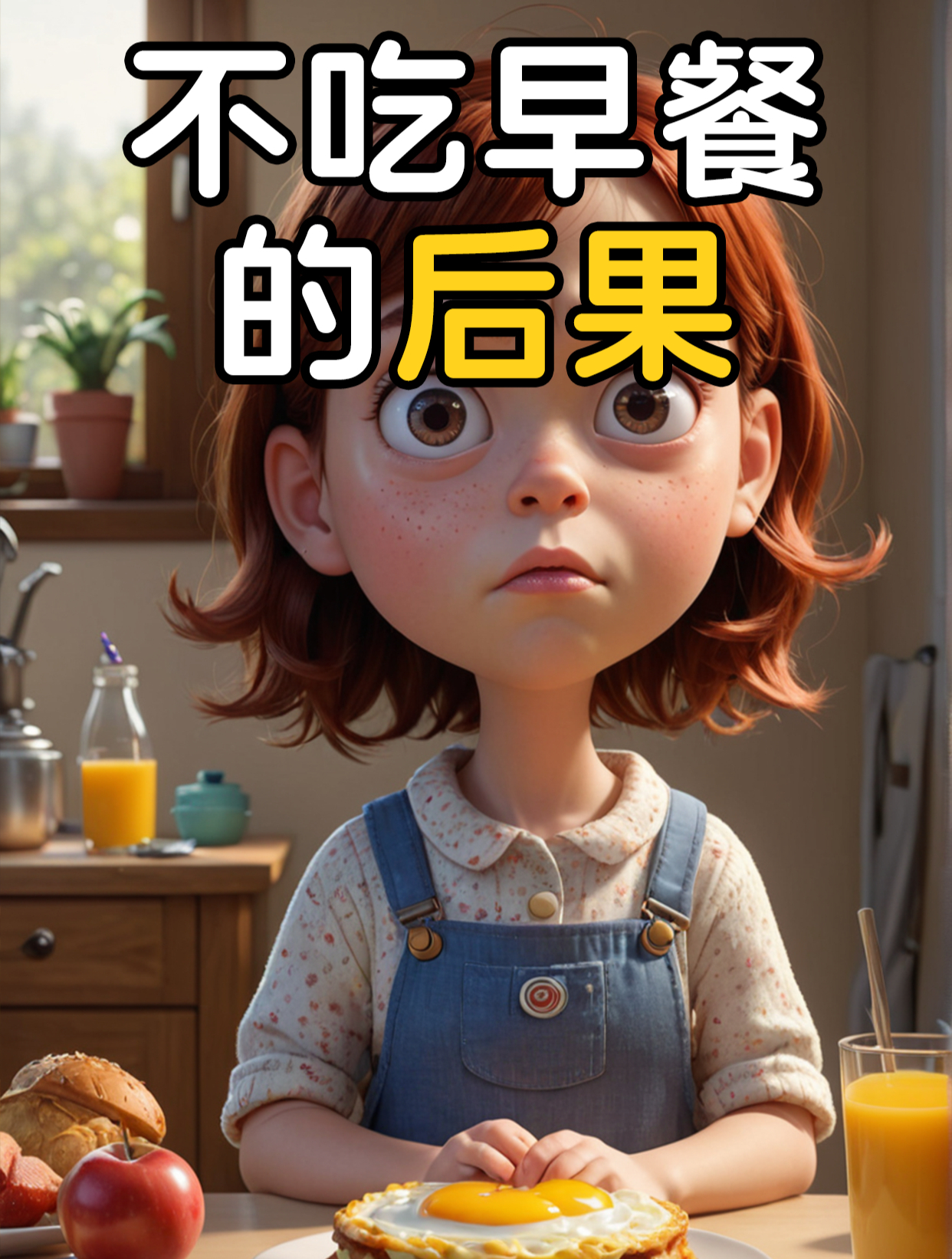 Ai眼中不吃早餐的小孩 不吃早餐的后果 要吃早餐哦 小孩不吃早餐