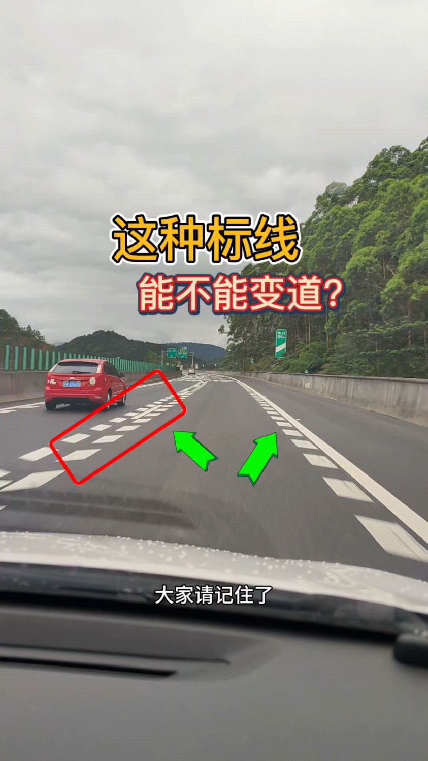 这种鱼骨线能不能变道?新手司机要明白
