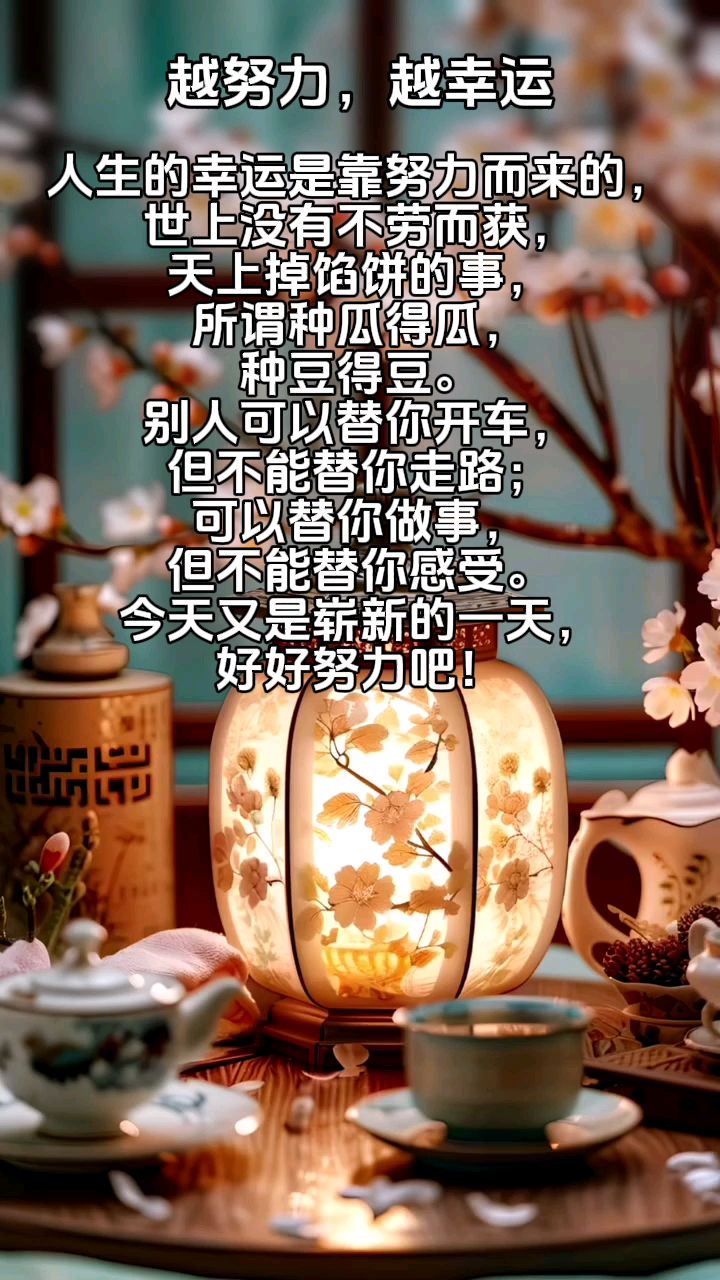 心灵鸡汤:越努力,越幸运