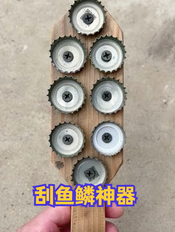 小伙自制的刮鱼鳞神器,太实用了