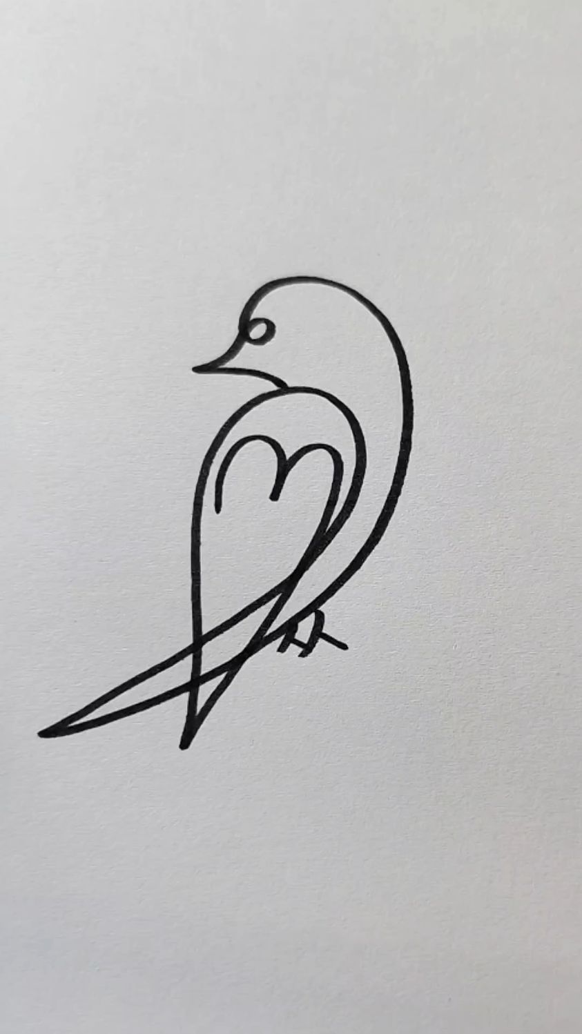 一笔画小鸟太简单了,你也来试试吧