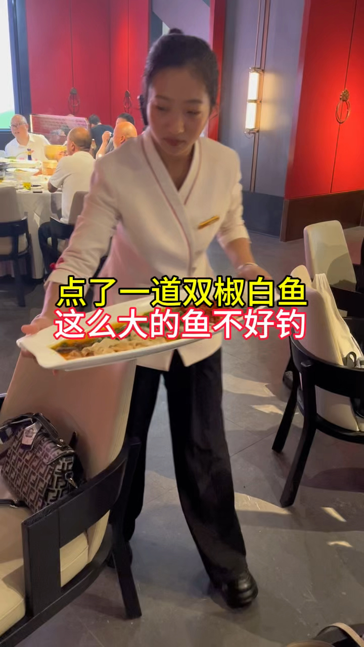 阿庄新豫菜,双椒白鱼,这么大的鱼不好钓