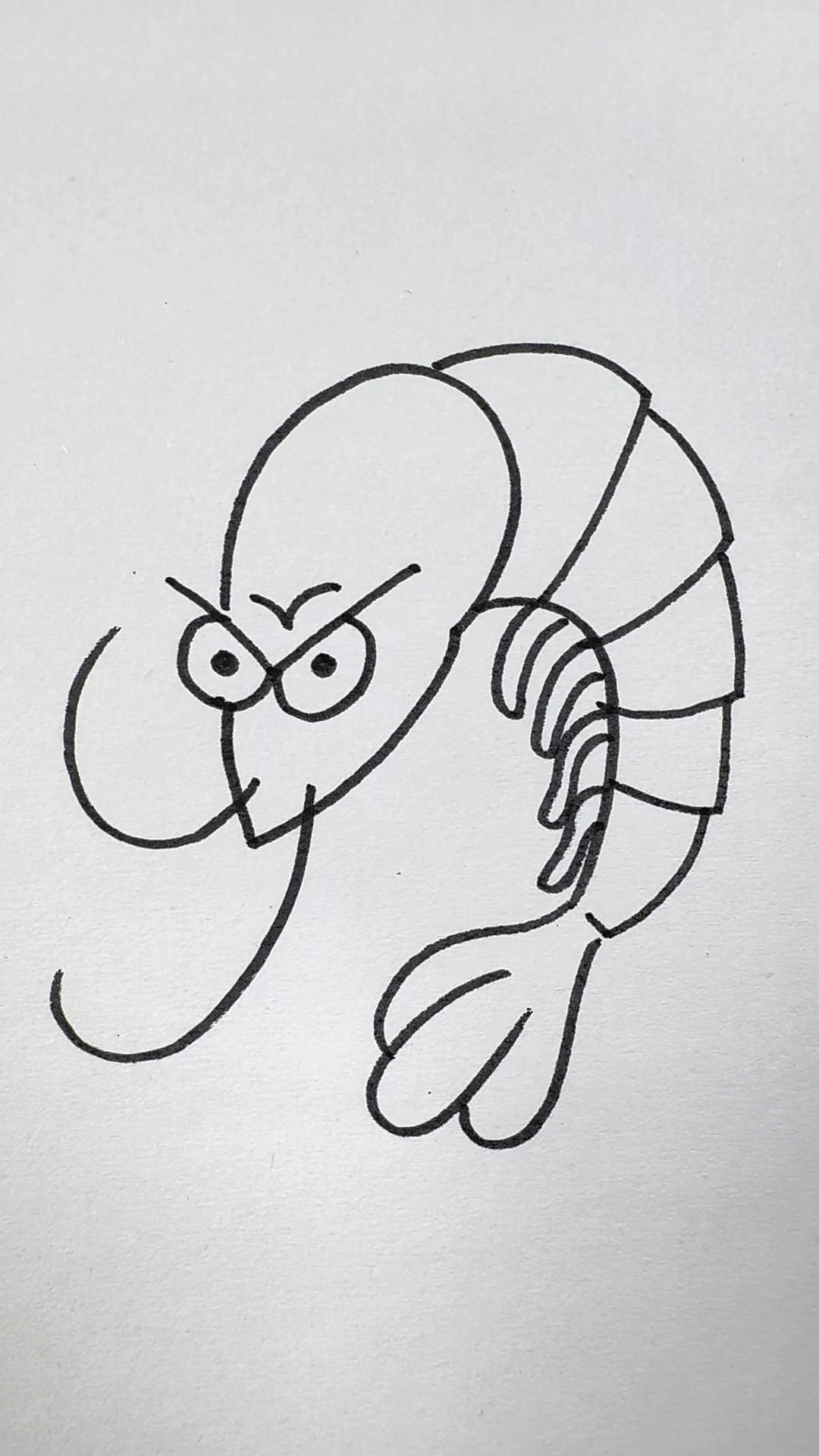 简笔画画大虾,你也试试吧