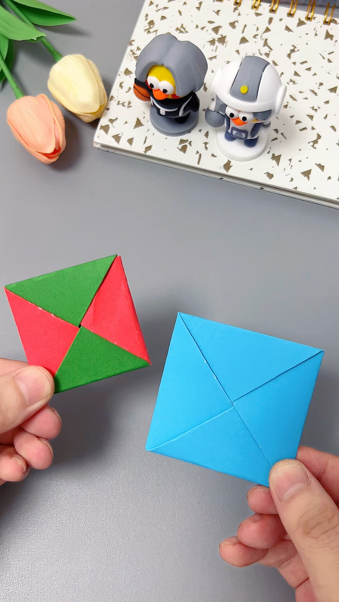 折纸卡片,摔面包,你会了吗 #手工折纸 #手工DIY #童年回忆