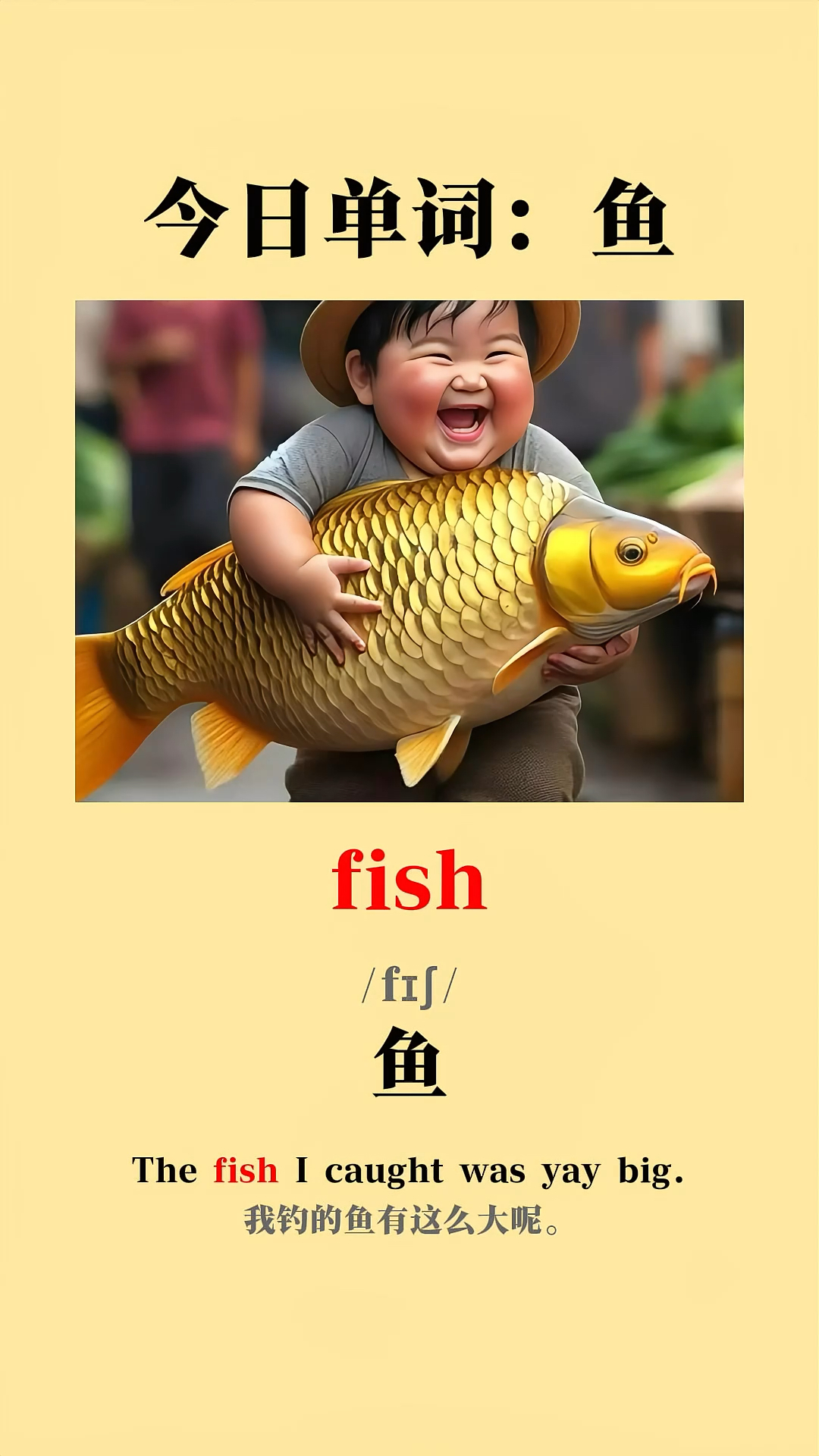 今日学习单词:鱼