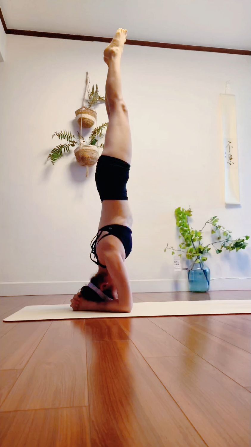 阿斯汤加瑜伽一序列体式之头肘倒立和直角倒立练习