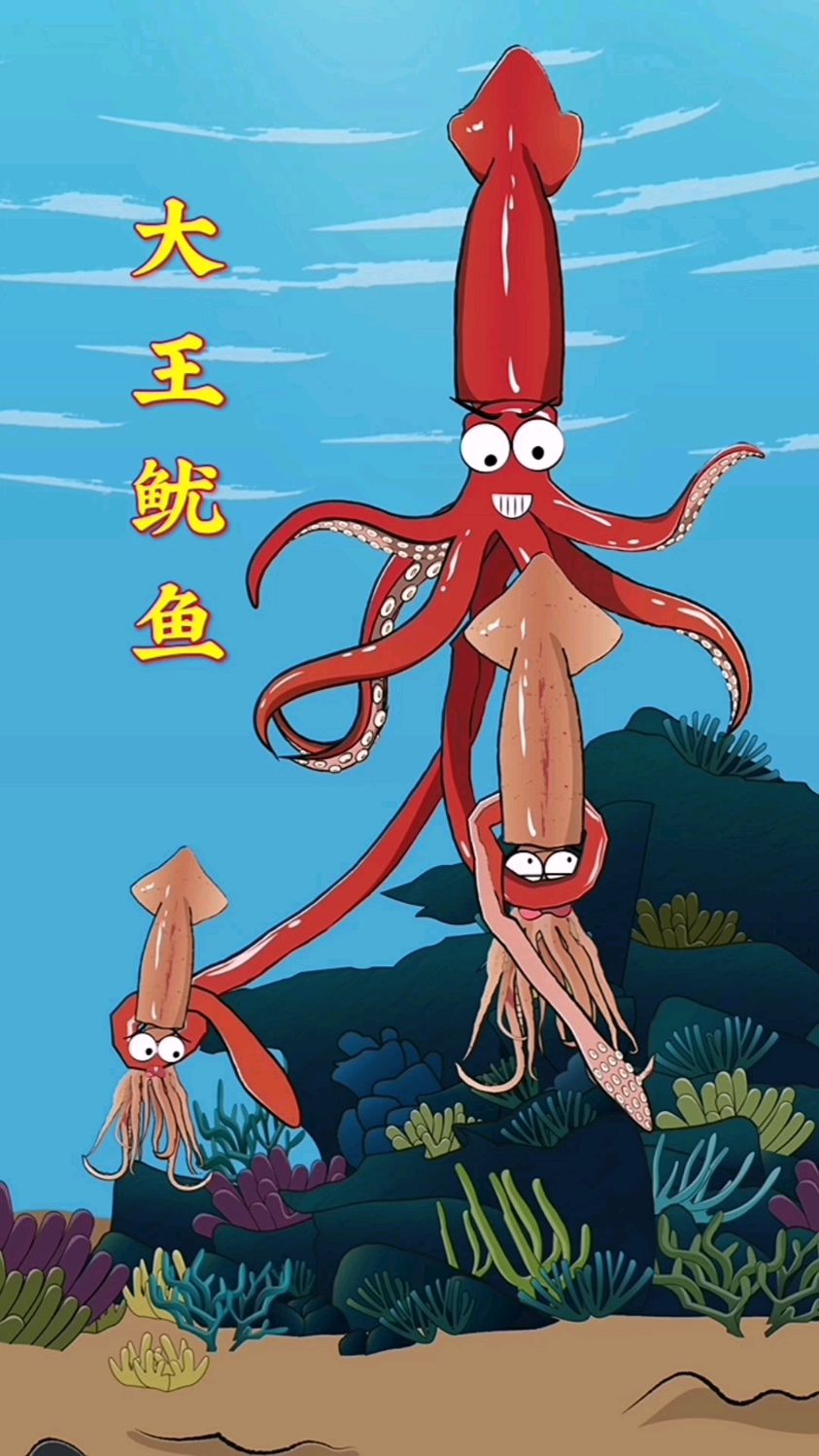 大王鱿鱼对“亲戚”可是很不客气!