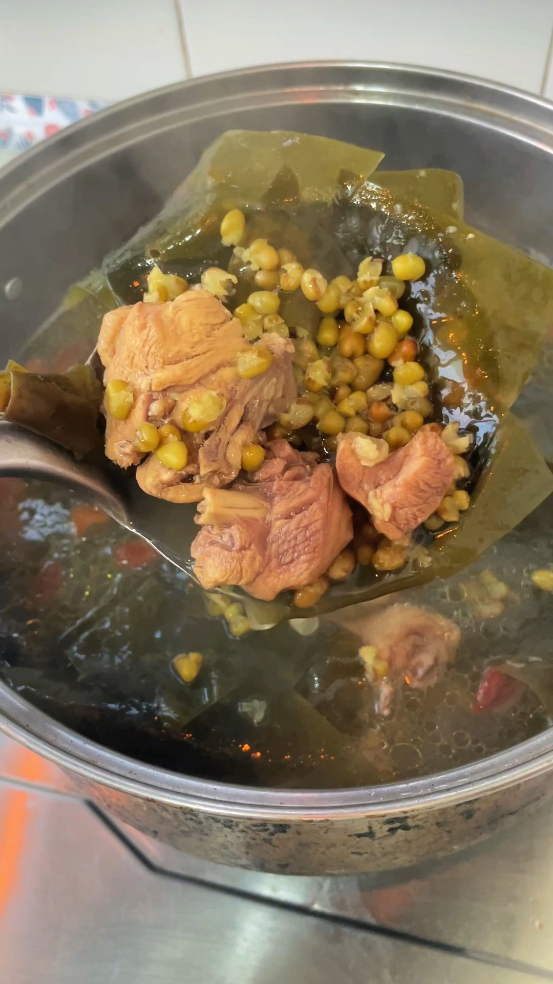 超级好喝的绿豆海带鸡汤