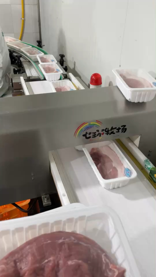 今天朋友食品工厂在测试金属探灵敏度,菜市场的猪肉怎么检测呢?