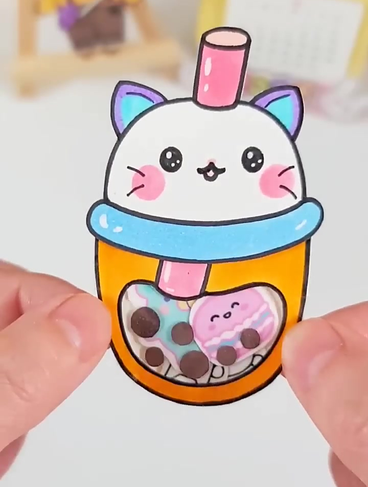 趣味创意手工DIY:制作珍珠奶茶贴纸