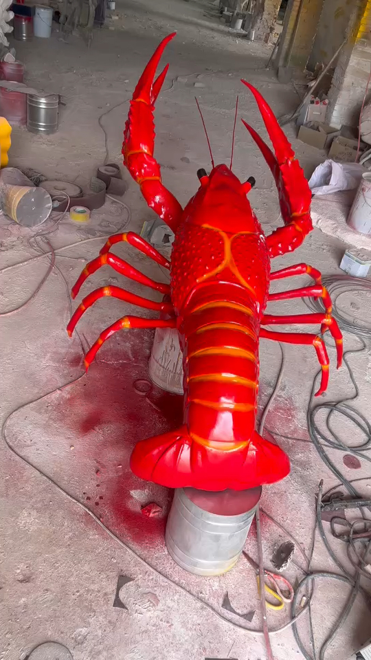 玻璃钢小龙虾,门头装饰发光雕塑
