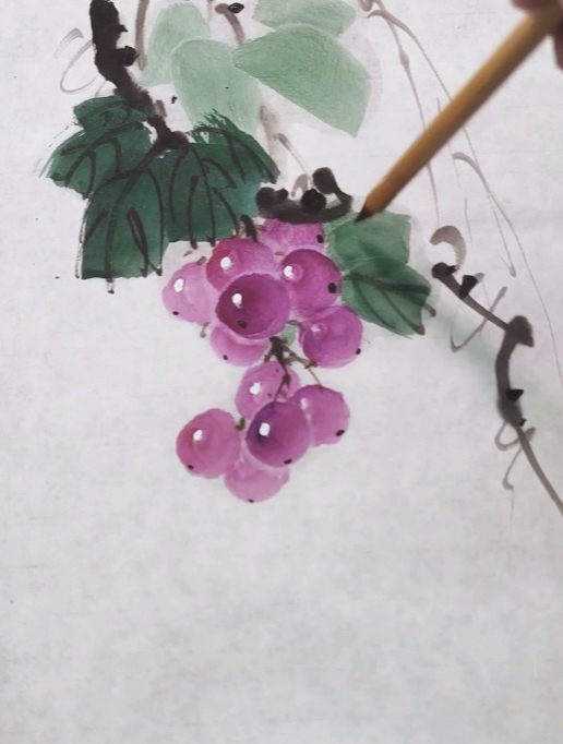 国画葡萄超简单教程