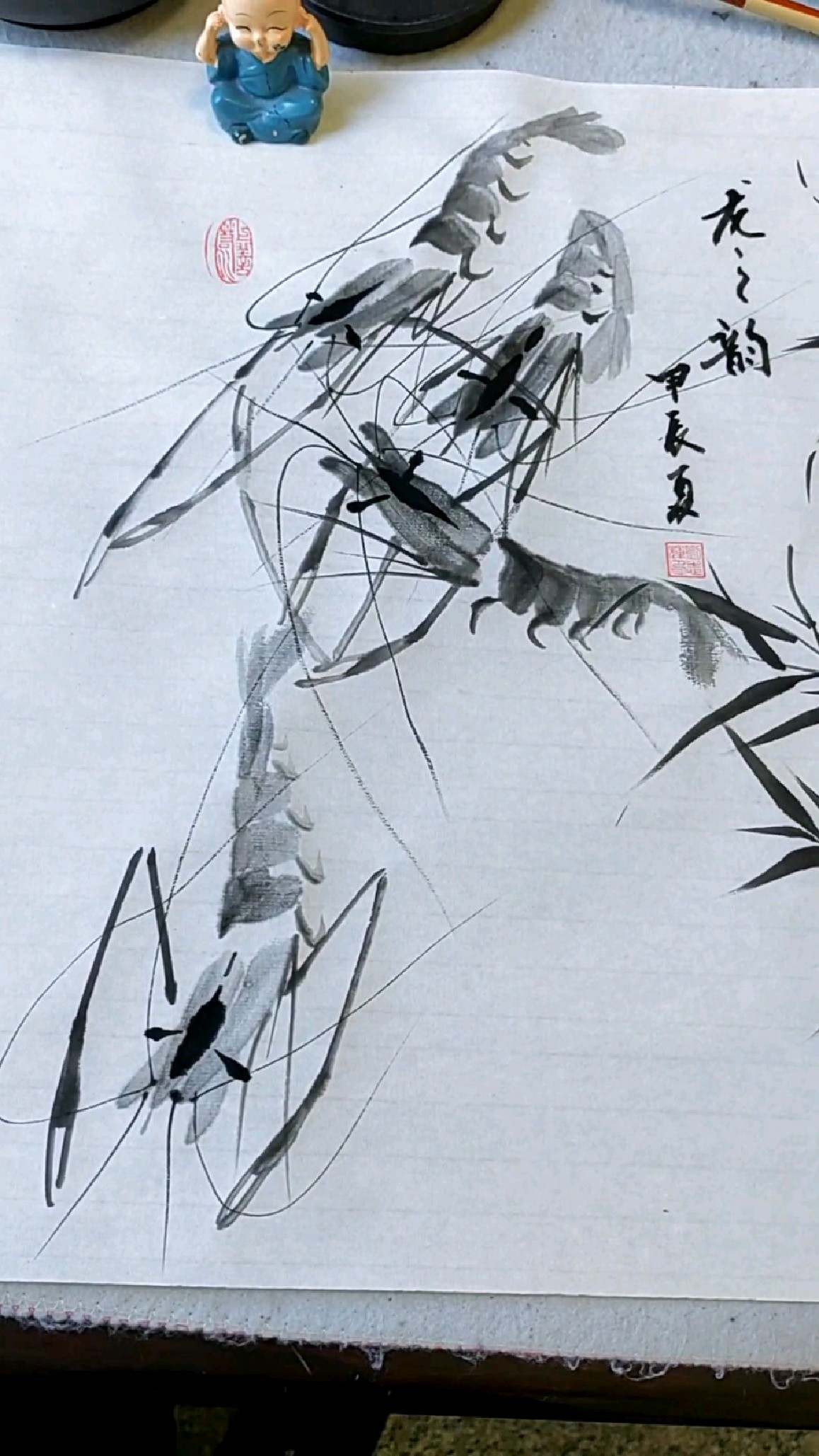写意虾的画法《五一五》