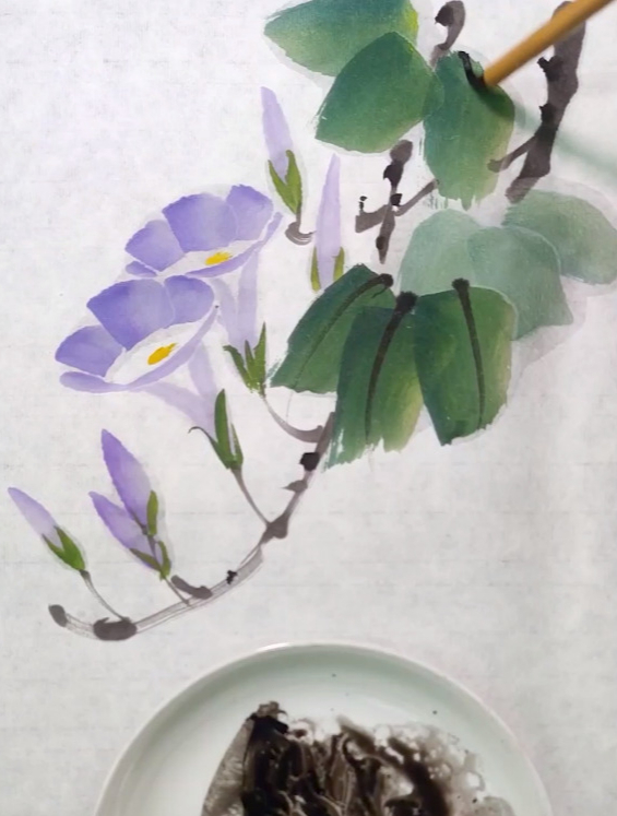 国画教程-牵牛花