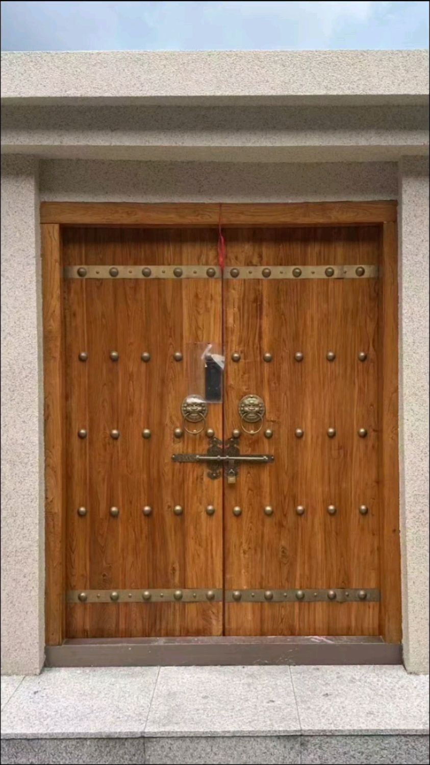 农村自建房别墅庭院门中式四合院仿古实木大门图片款式大全