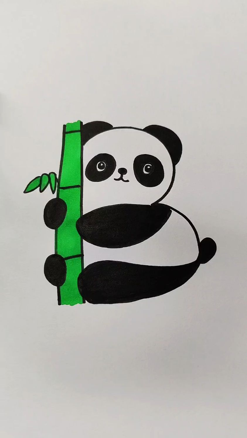 大熊猫简笔画,用字母B画大熊猫
