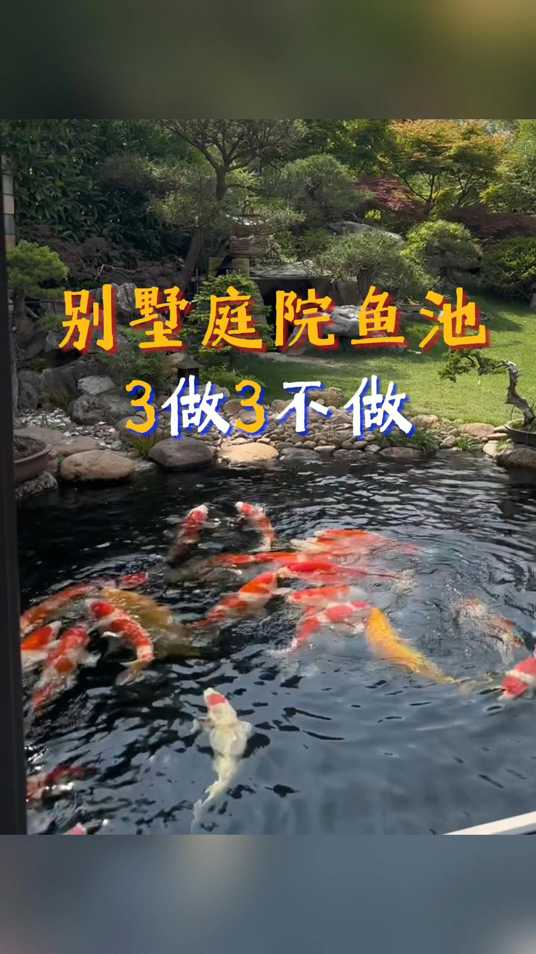 别墅庭院鱼池3做3不做