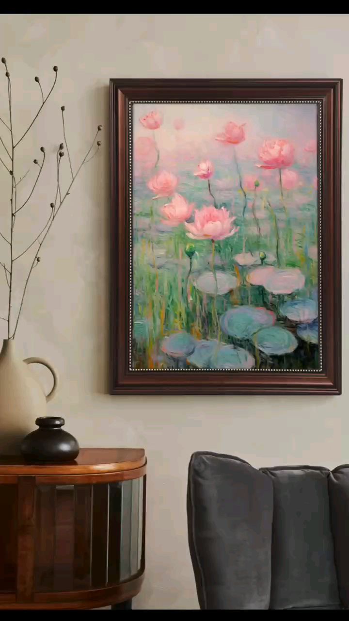 荷塘悦色 #艺术 #治愈 #装饰画#荷花#莲