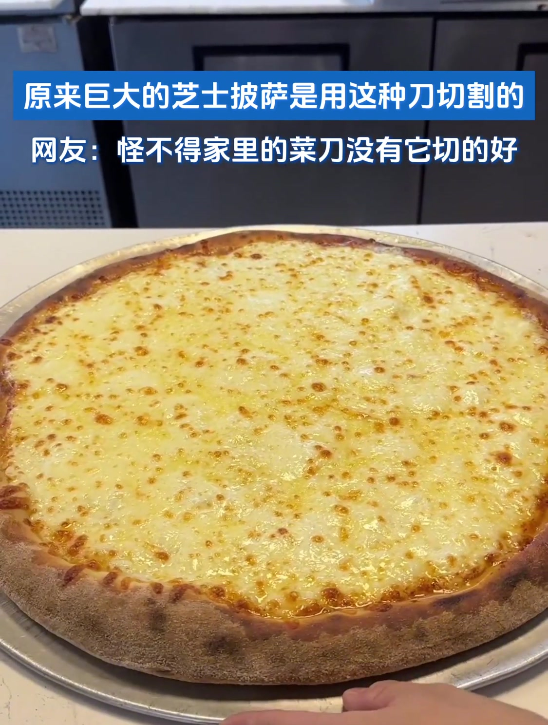 原来巨大的芝士披萨是用这种刀切割的