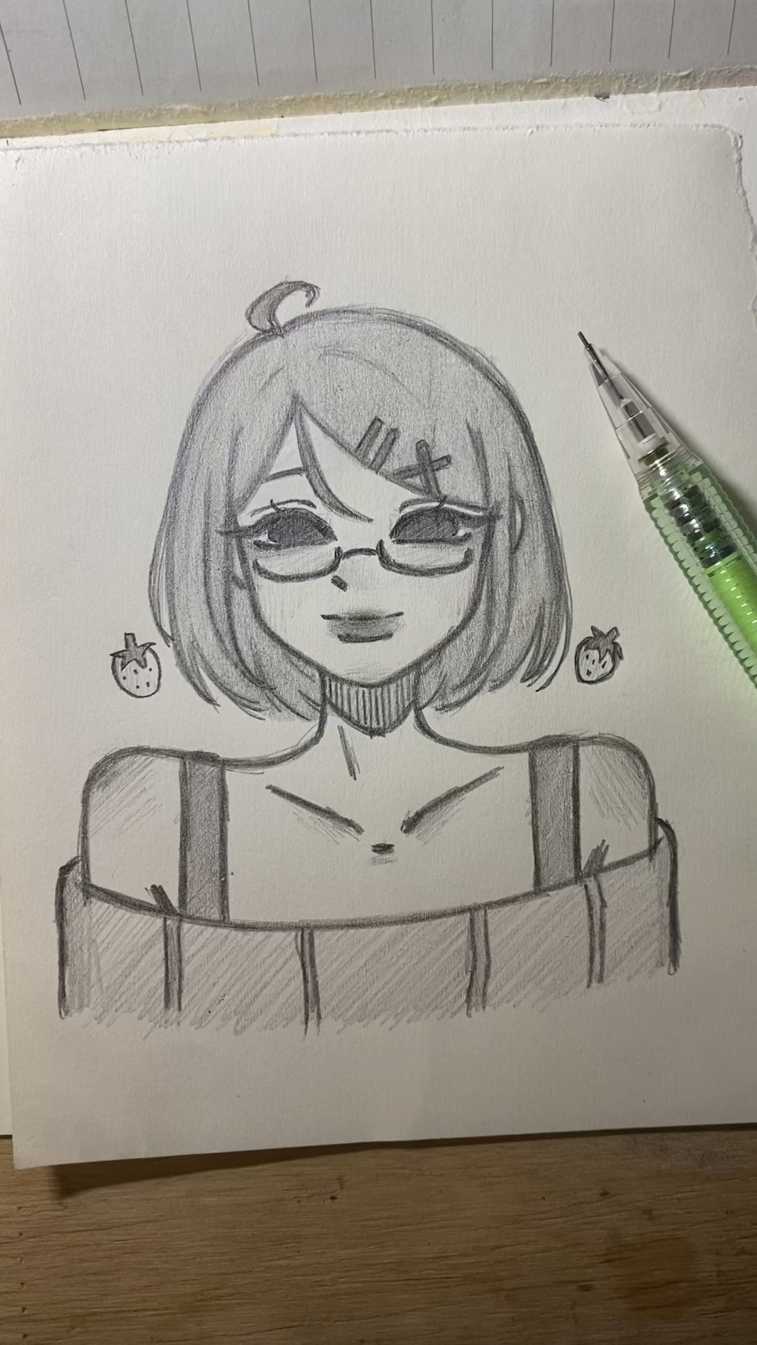 画一个超甜的短发女孩儿吧