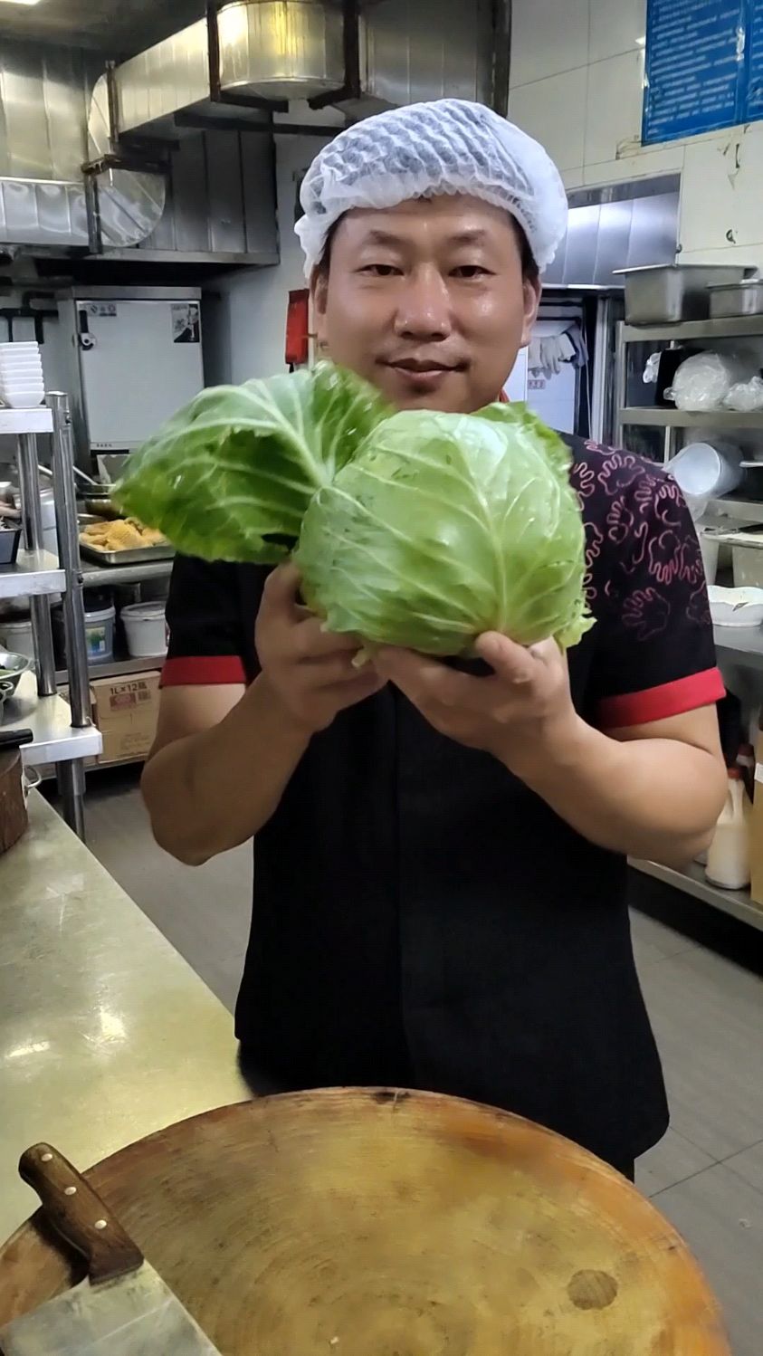包菜快速切菱形块