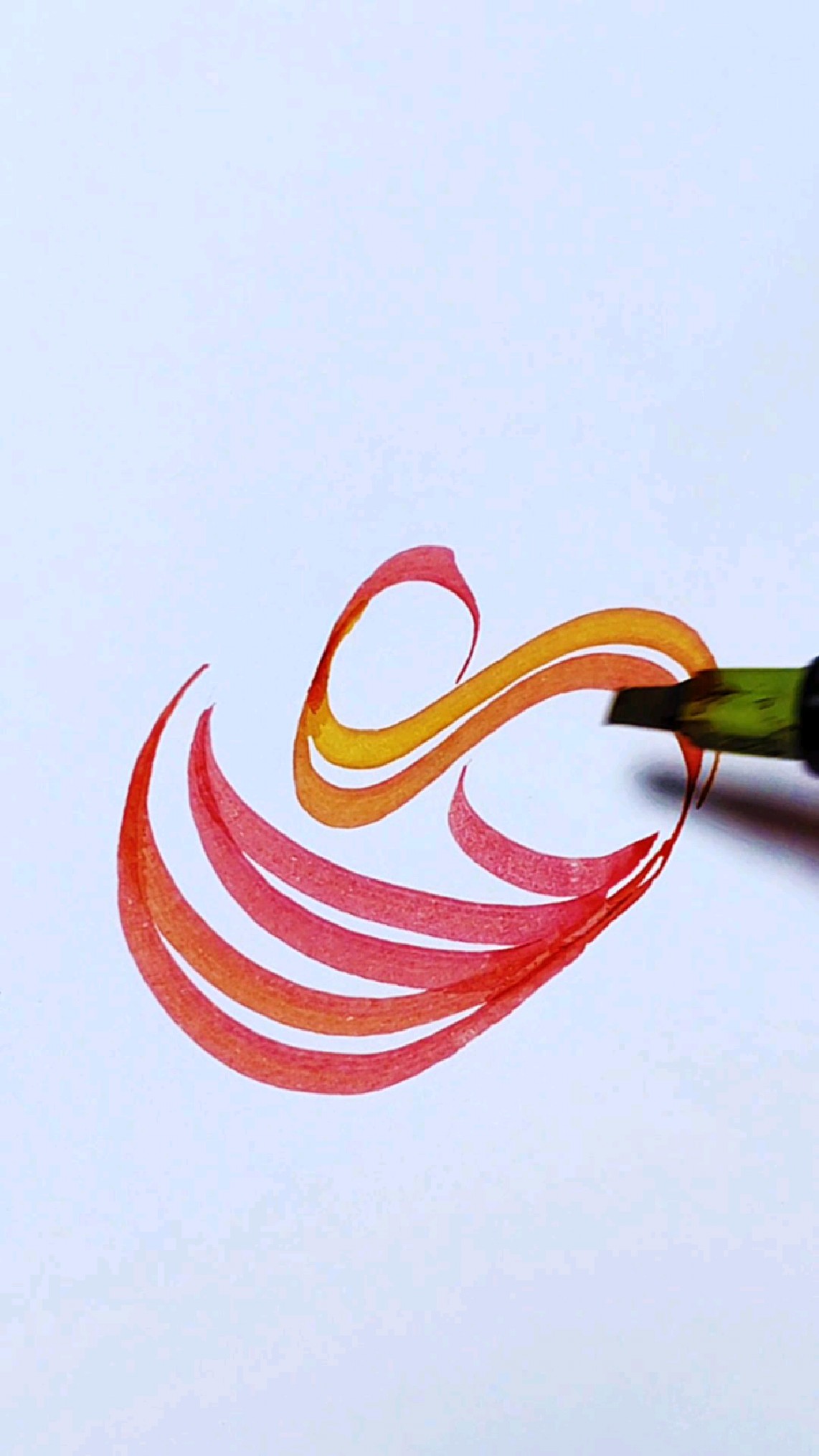 教你手绘抽象线条的天鹅