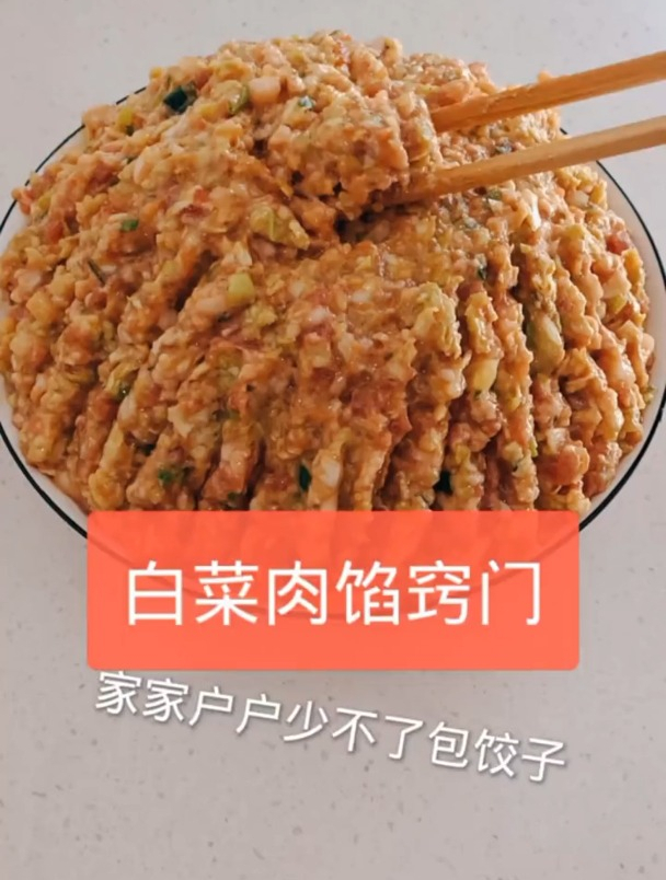 白菜肉馅这样调鲜香味美,喜欢的家人就做起来吧