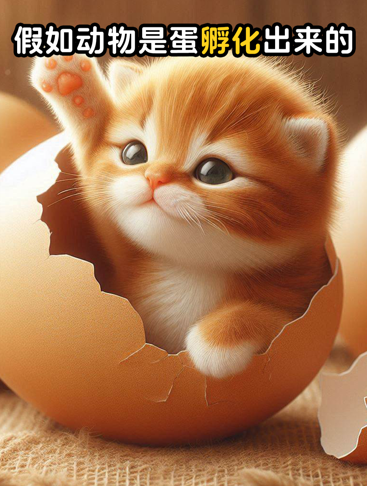 假如动物是从蛋里孵化出来的,破壳瞬间也太可爱了吧~