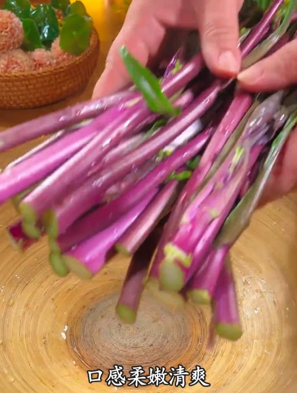 红菜苔生长速度快,掐了又长、越掐越嫩,满满都是花青素!